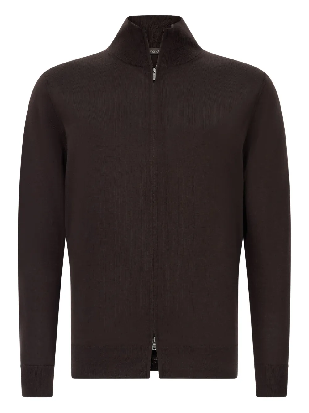 Boggi Milano full-zip merino wool cardigan | Brown | Image 1