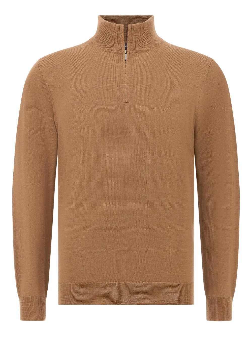 Boggi Milano half-zip merino wool sweater | Brown | Image 1
