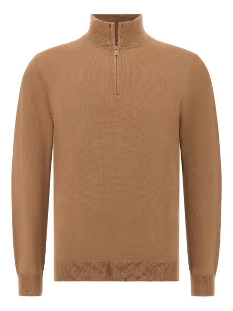 Boggi Milano pull en mérinos à col zippé