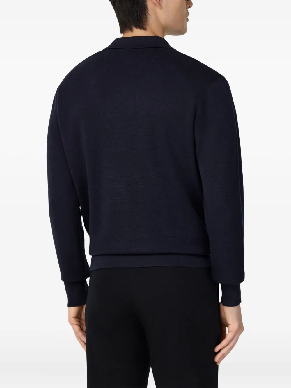 Boggi Milano Trui met halve rits en polokraag Blauw