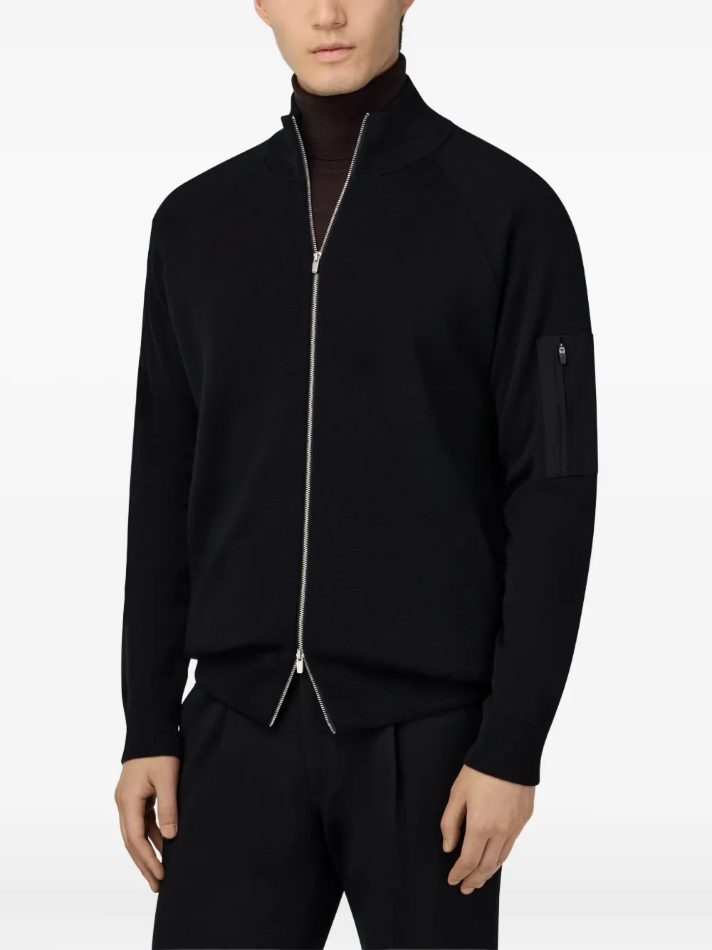 Boggi Milano Vest met rits Zwart