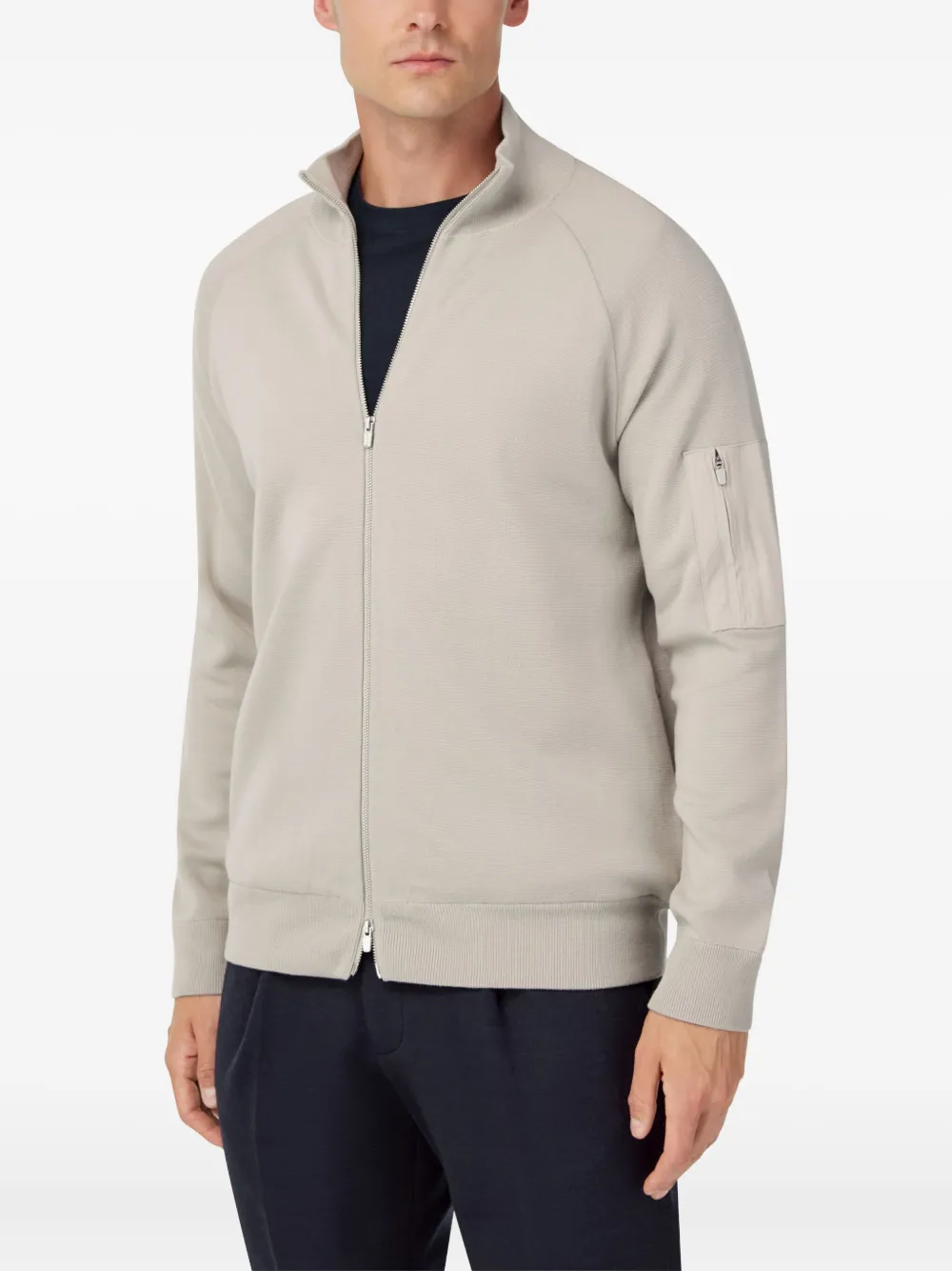 Boggi Milano Sweater met rits Beige