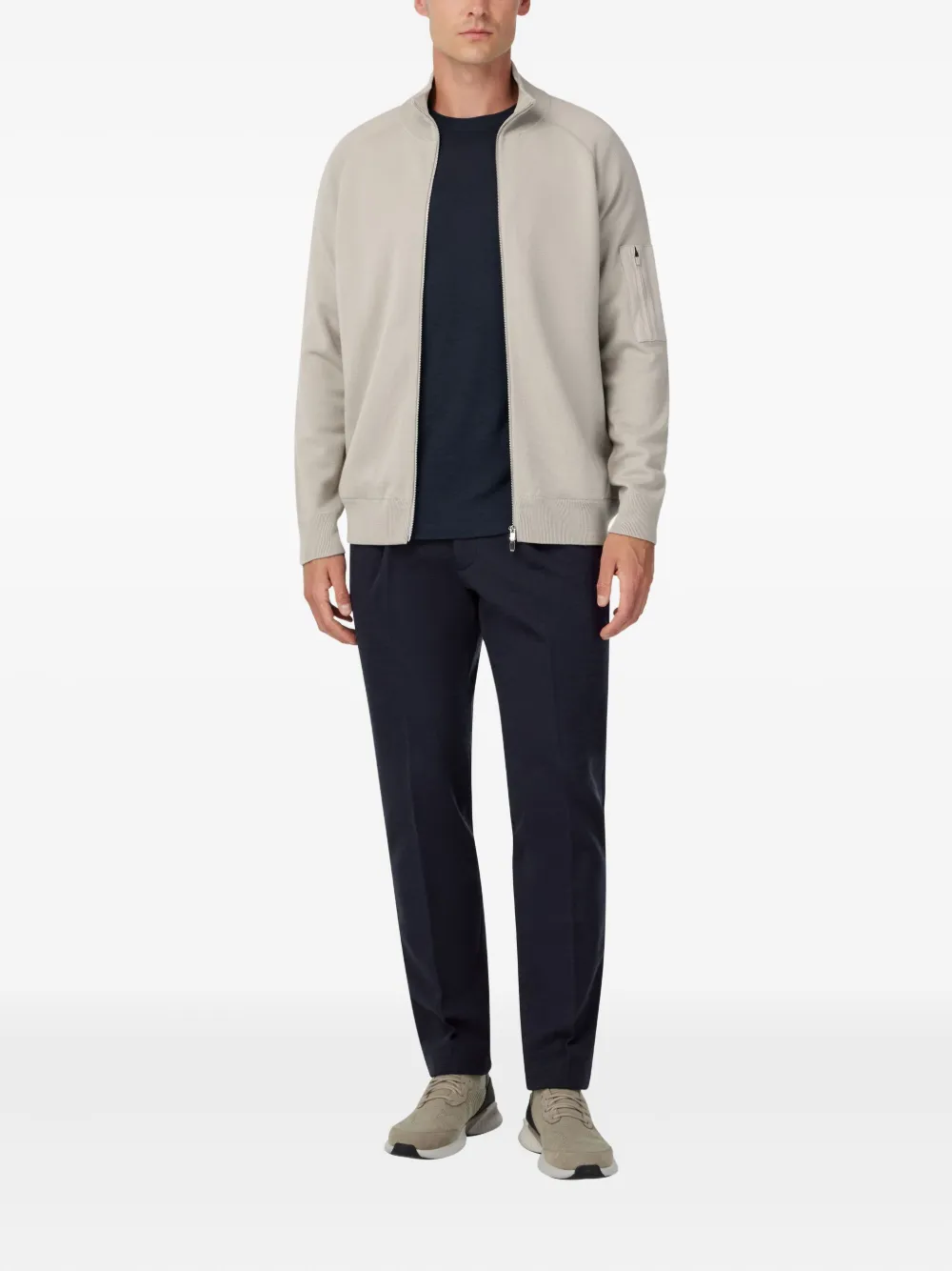 Boggi Milano Sweater met rits - Beige