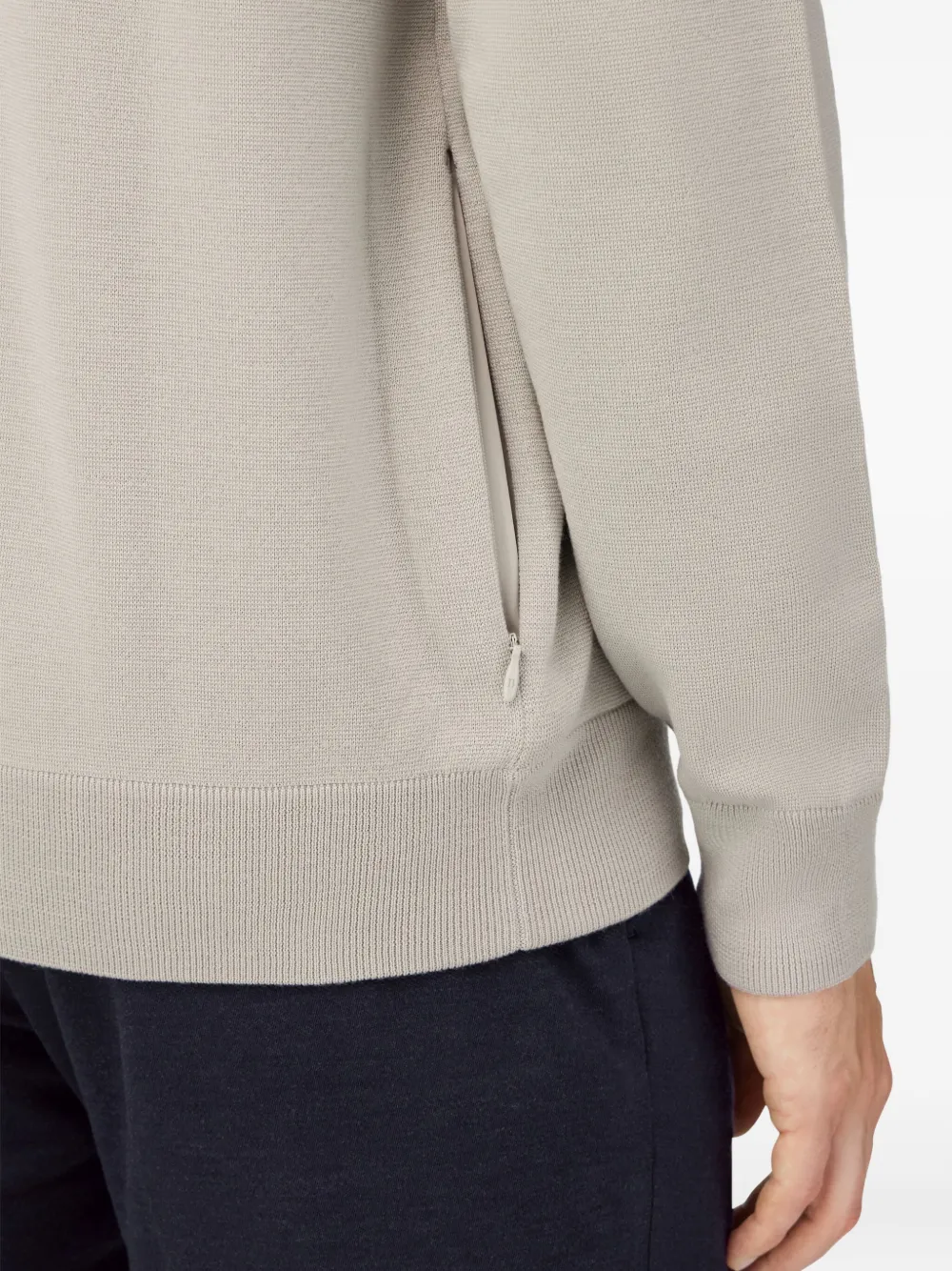 Boggi Milano Sweater met rits Beige