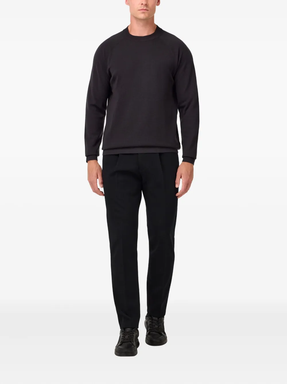 Boggi Milano Trui met ronde hals en raglan mouwen - Bruin