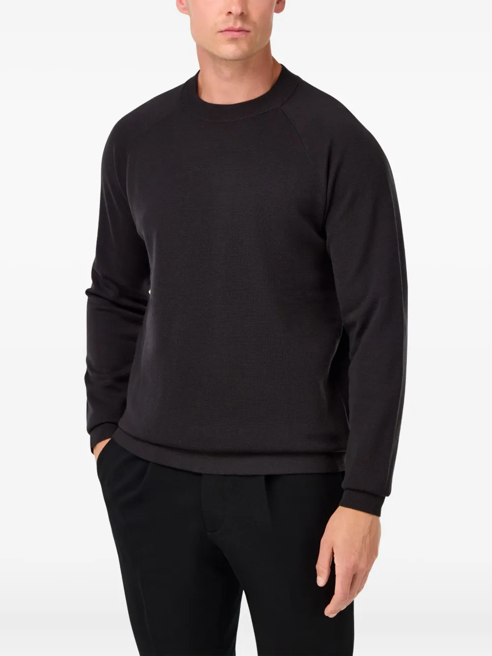 Boggi Milano Trui met ronde hals en raglan mouwen Bruin