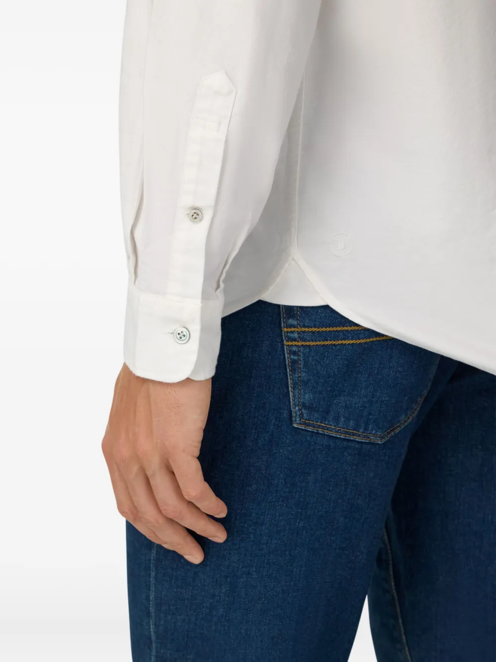 Boggi Milano Oxford Cotton Shirt In White