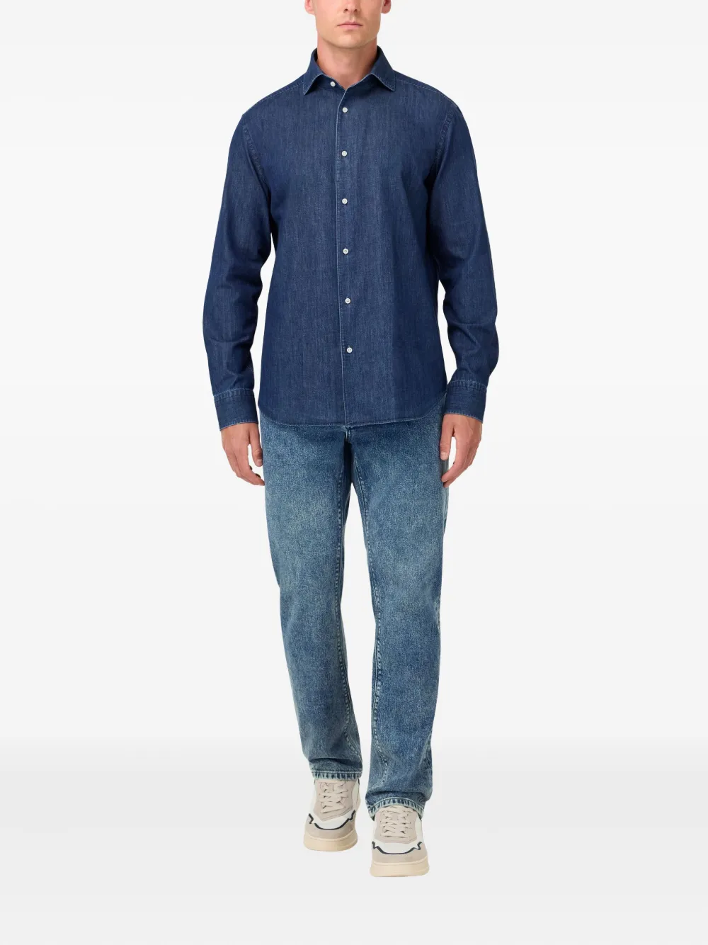 Boggi Milano Jeans met vijf zakken - Blauw