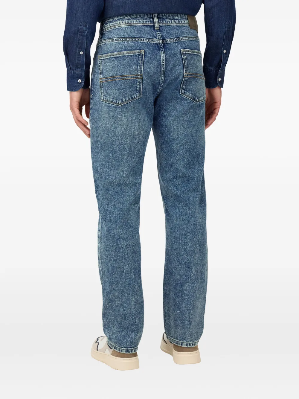 Boggi Milano Jeans met vijf zakken Blauw