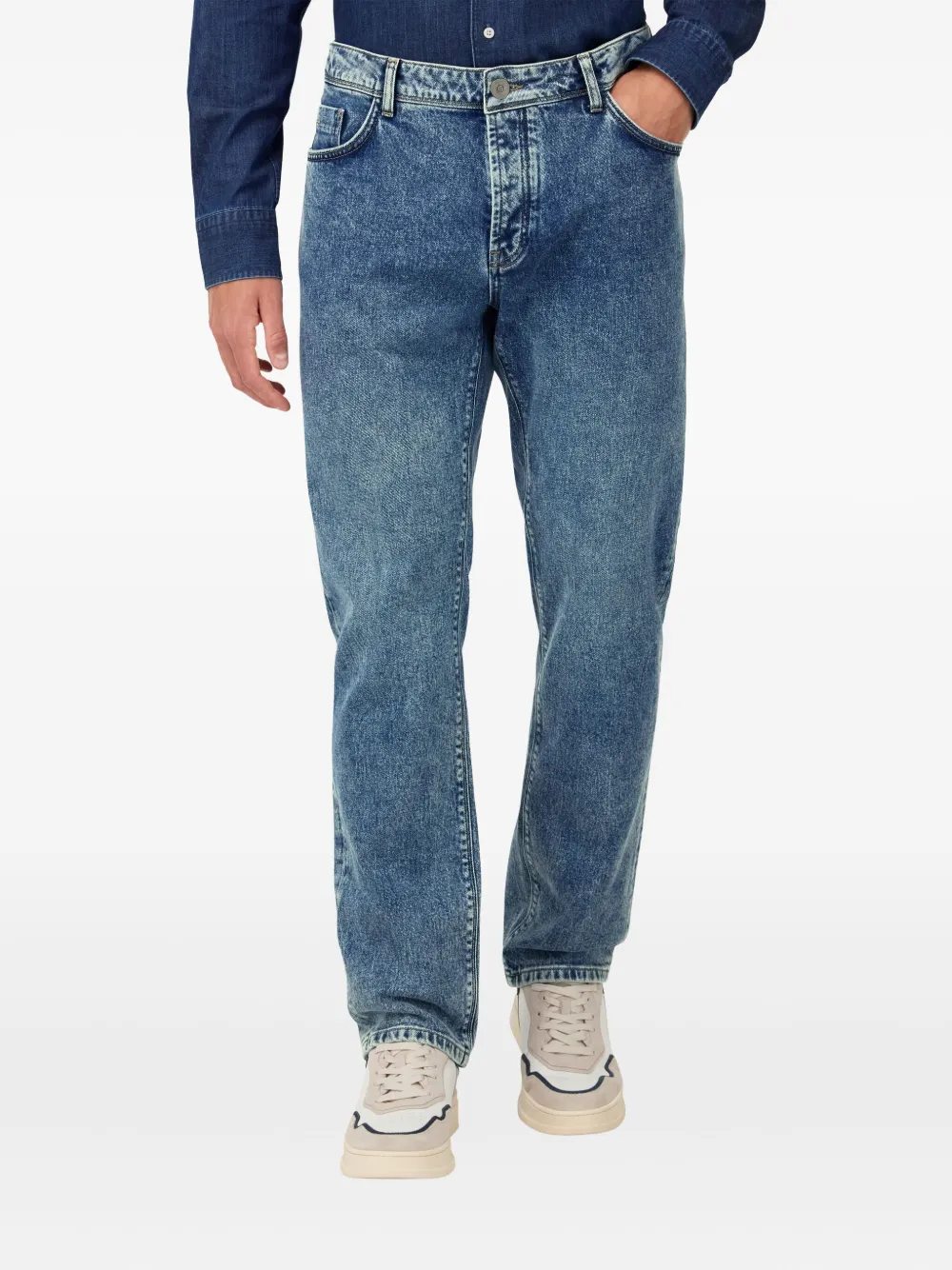 Boggi Milano Jeans met vijf zakken Blauw