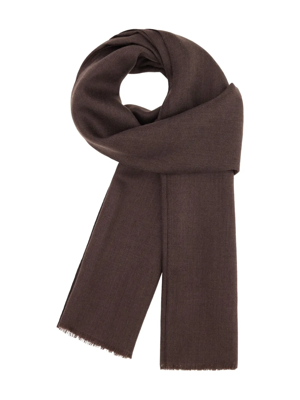 Boggi Milano Sciarpa con bordi sfrangiati - Marrone