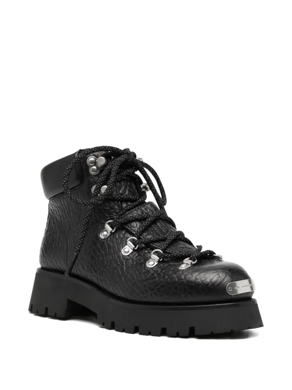 Alexander Wang Leather Combat Boots In Black