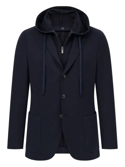Boggi Milano hooded patch-pocket blazer