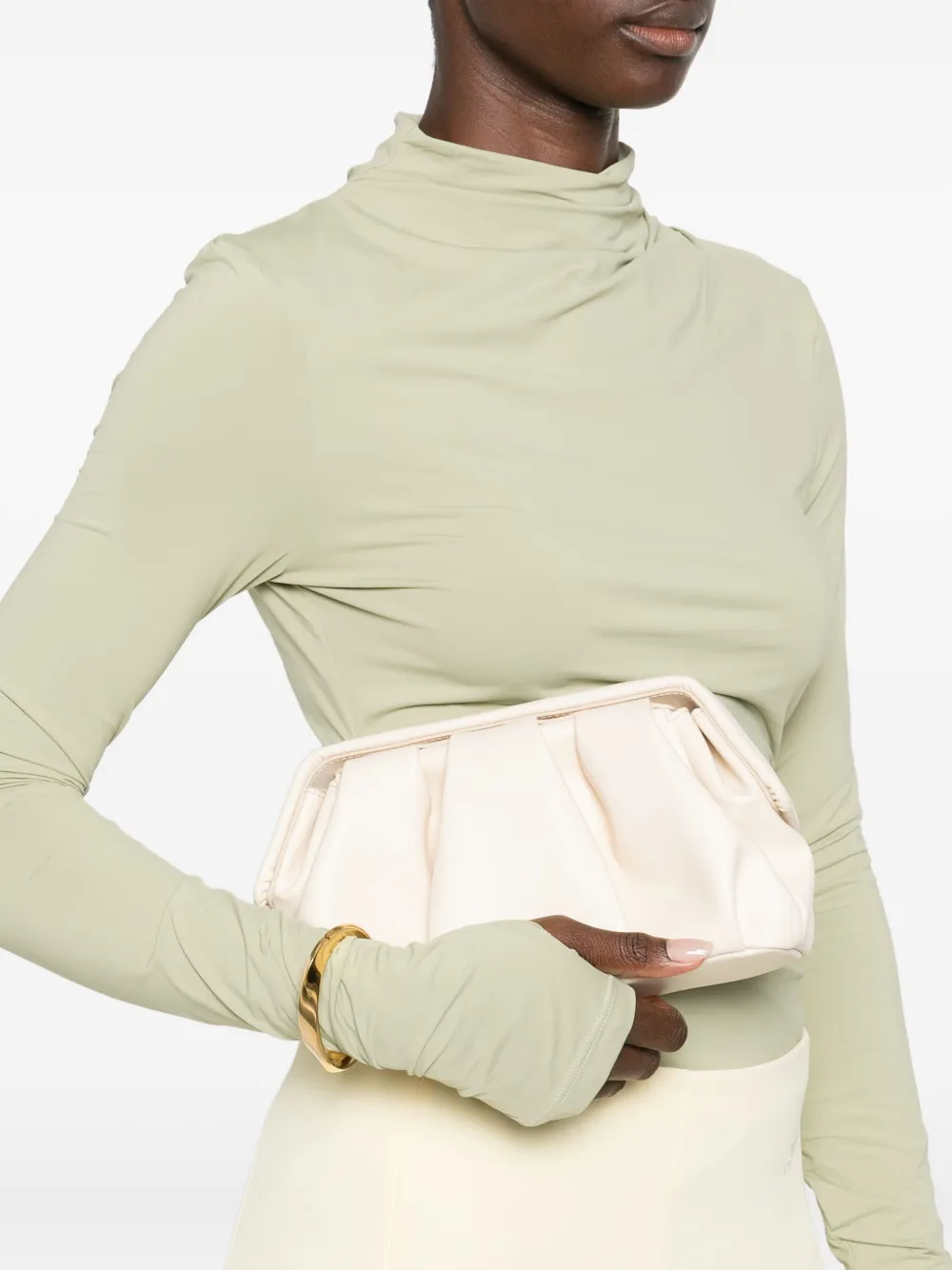 Themoirè Tia clutch bag - Beige