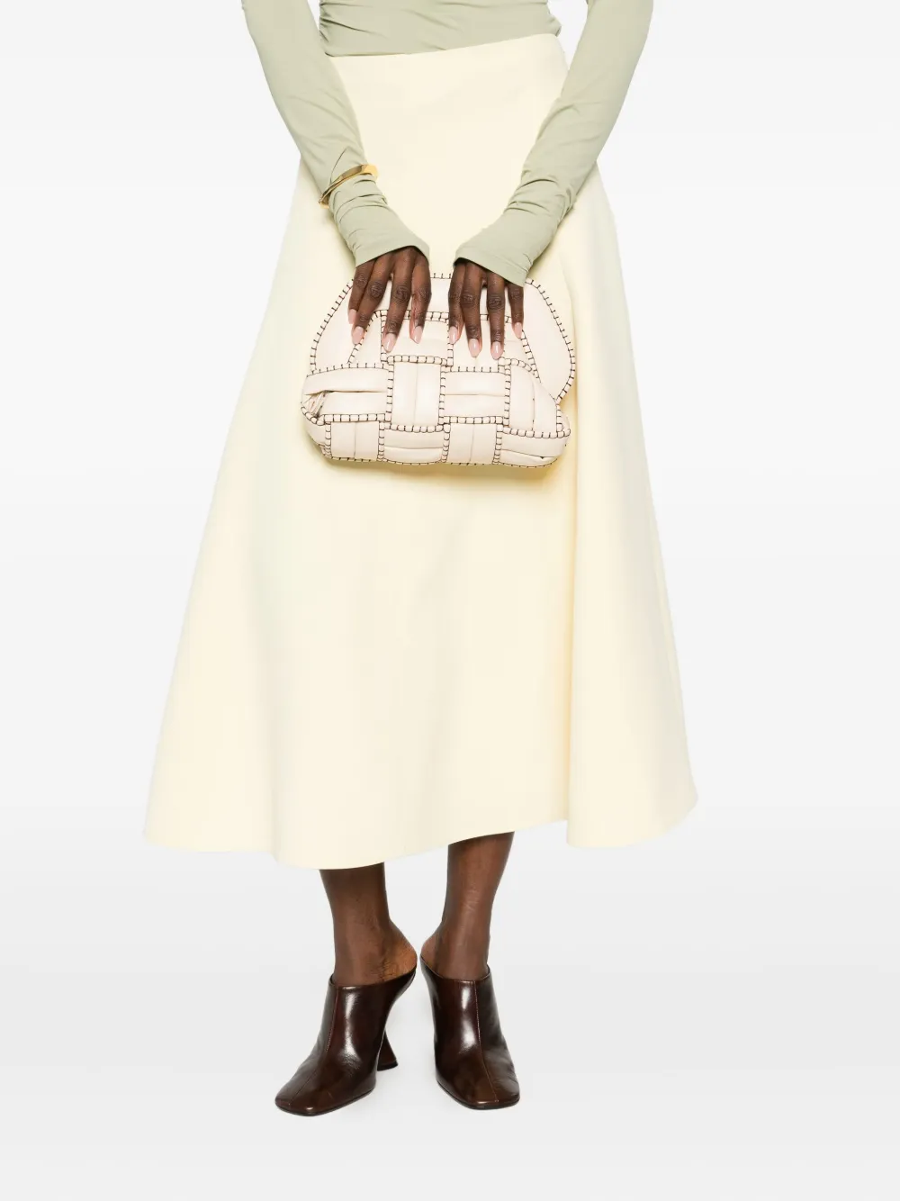 Themoirè small Tia clutch bag - Beige
