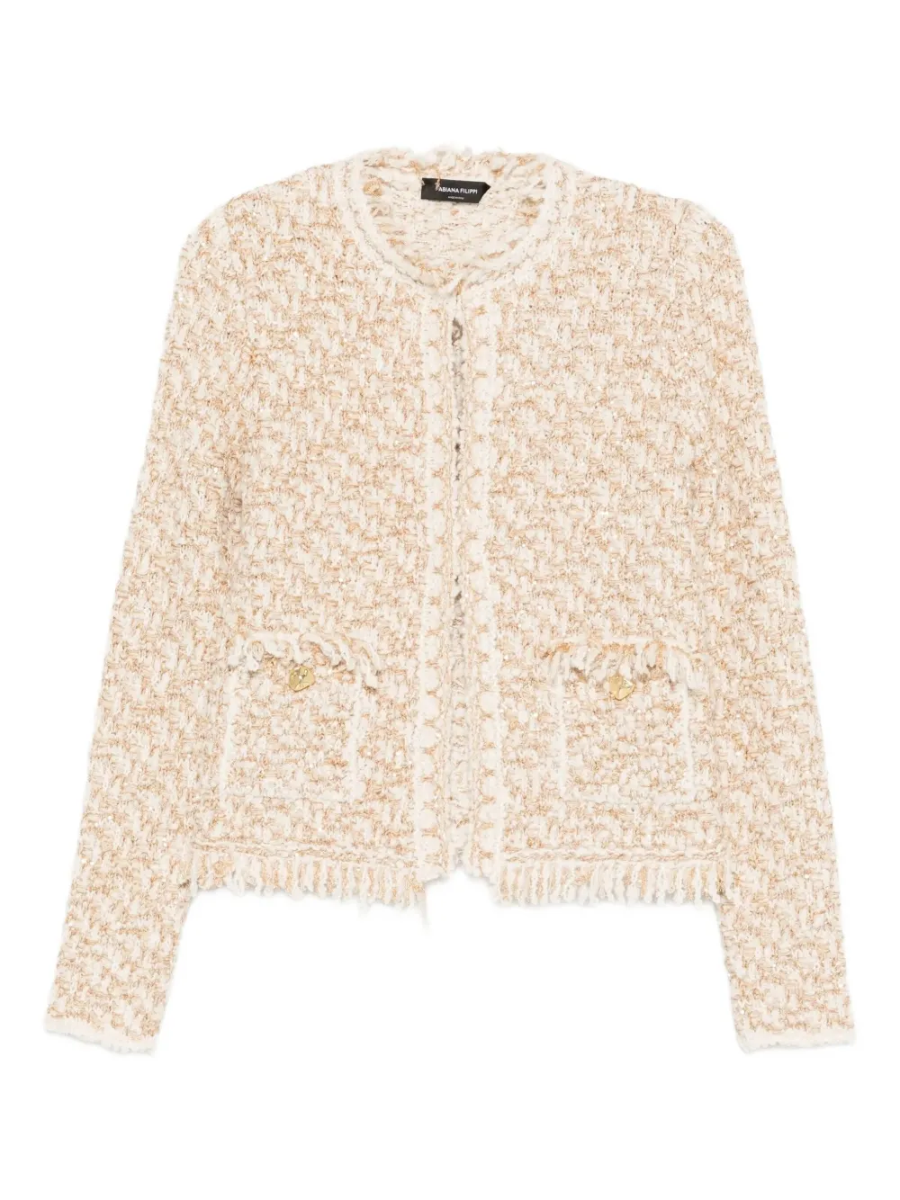 Fabiana Filippi sequin-embellished tweed jacket | Neutrals | Image 1