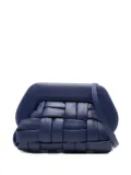 Themoirè clasp-fastening clutch bag - Blue