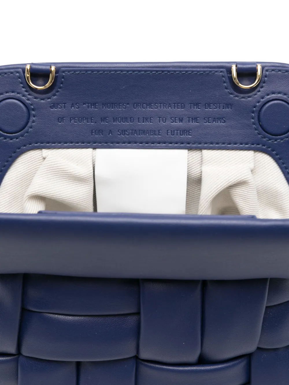 Themoirè Clasp-fastening Clutch Bag In Blue