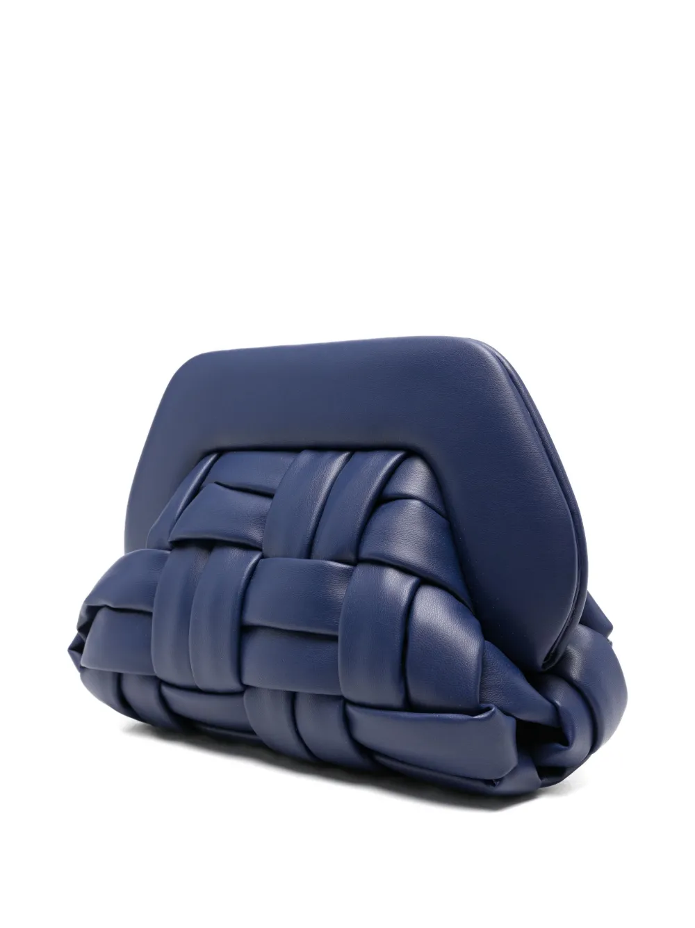 Themoirè Clasp-fastening Clutch Bag In Blue