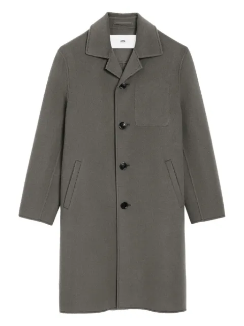 AMI Paris heart-embroidered wool coat