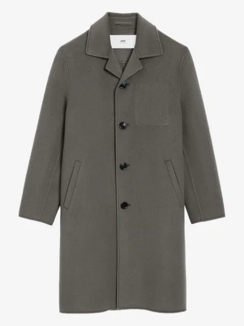 AMI Paris heart-embroidered wool coat