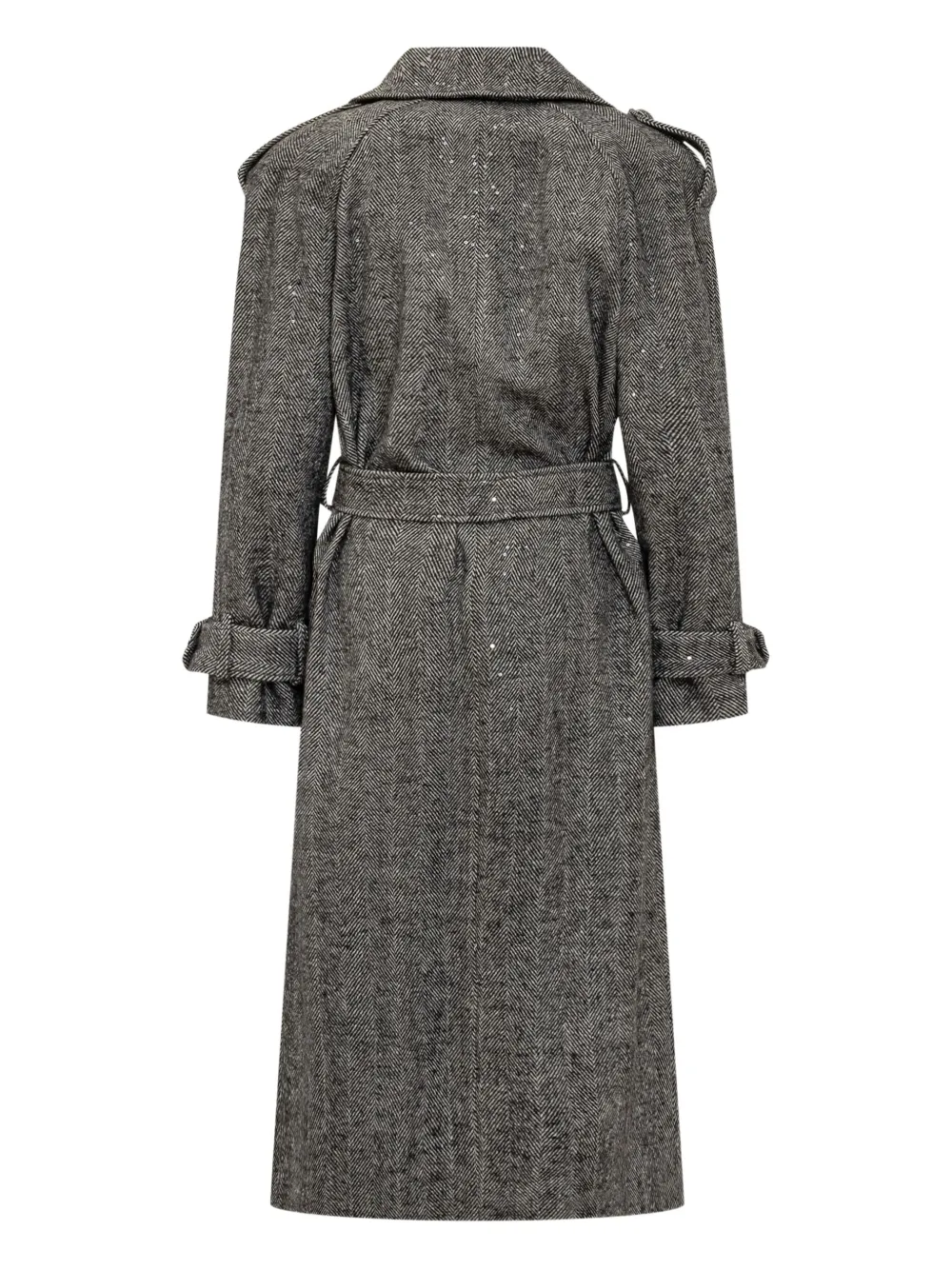 ACTUALEE herringbone sequin-embellished trench coat | Trench Coats & Raincoats | Image 2