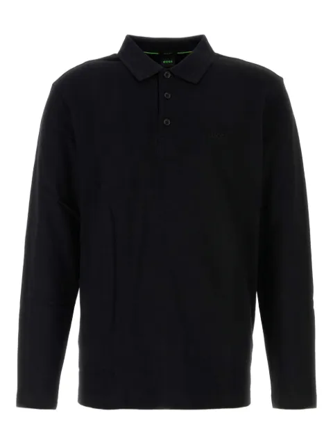 BOSS long-sleeve piquet polo shirt