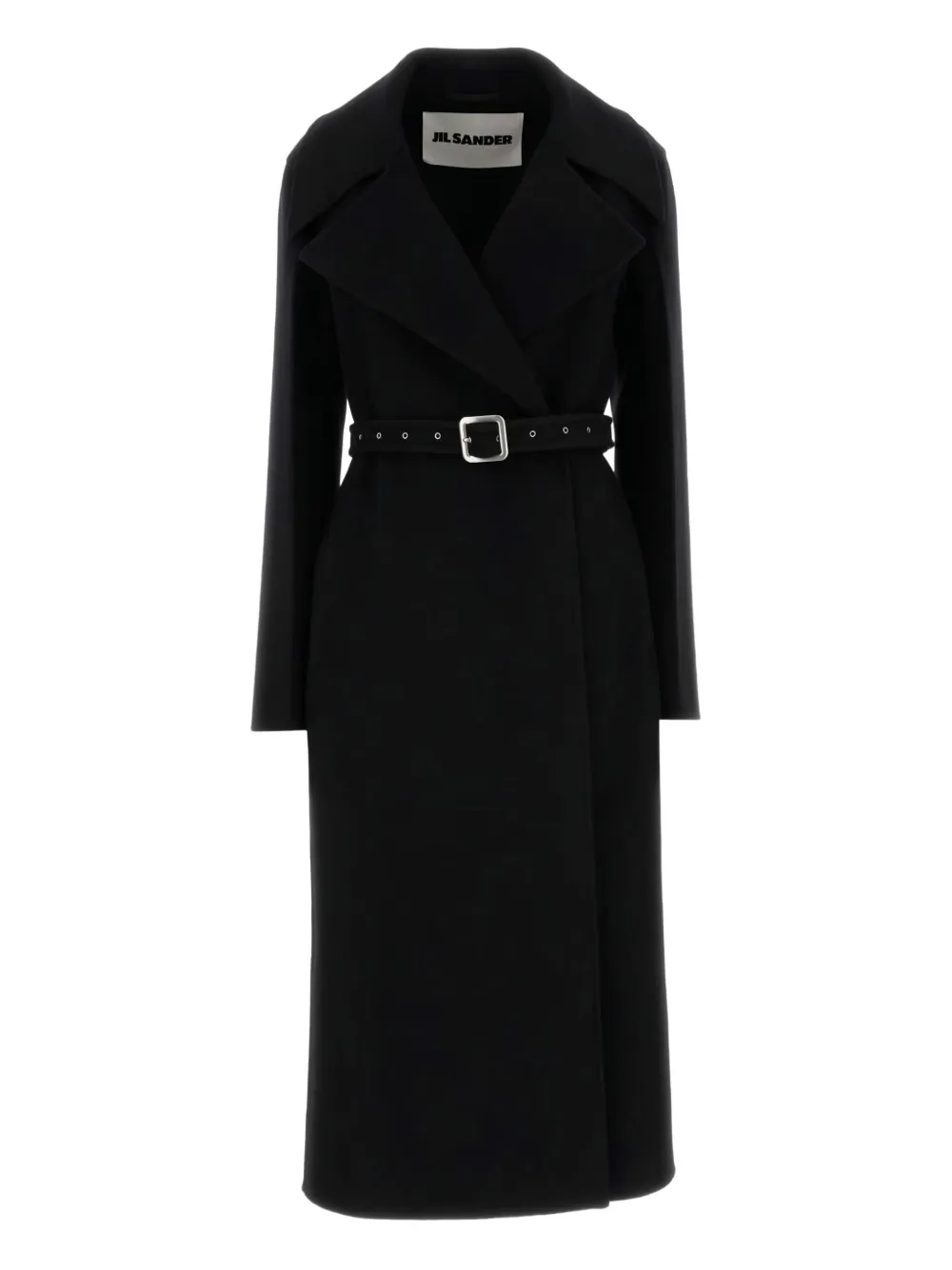 Jil Sander belted-wool coat - ブラック Jil Sander belted-wool coat - ブラック