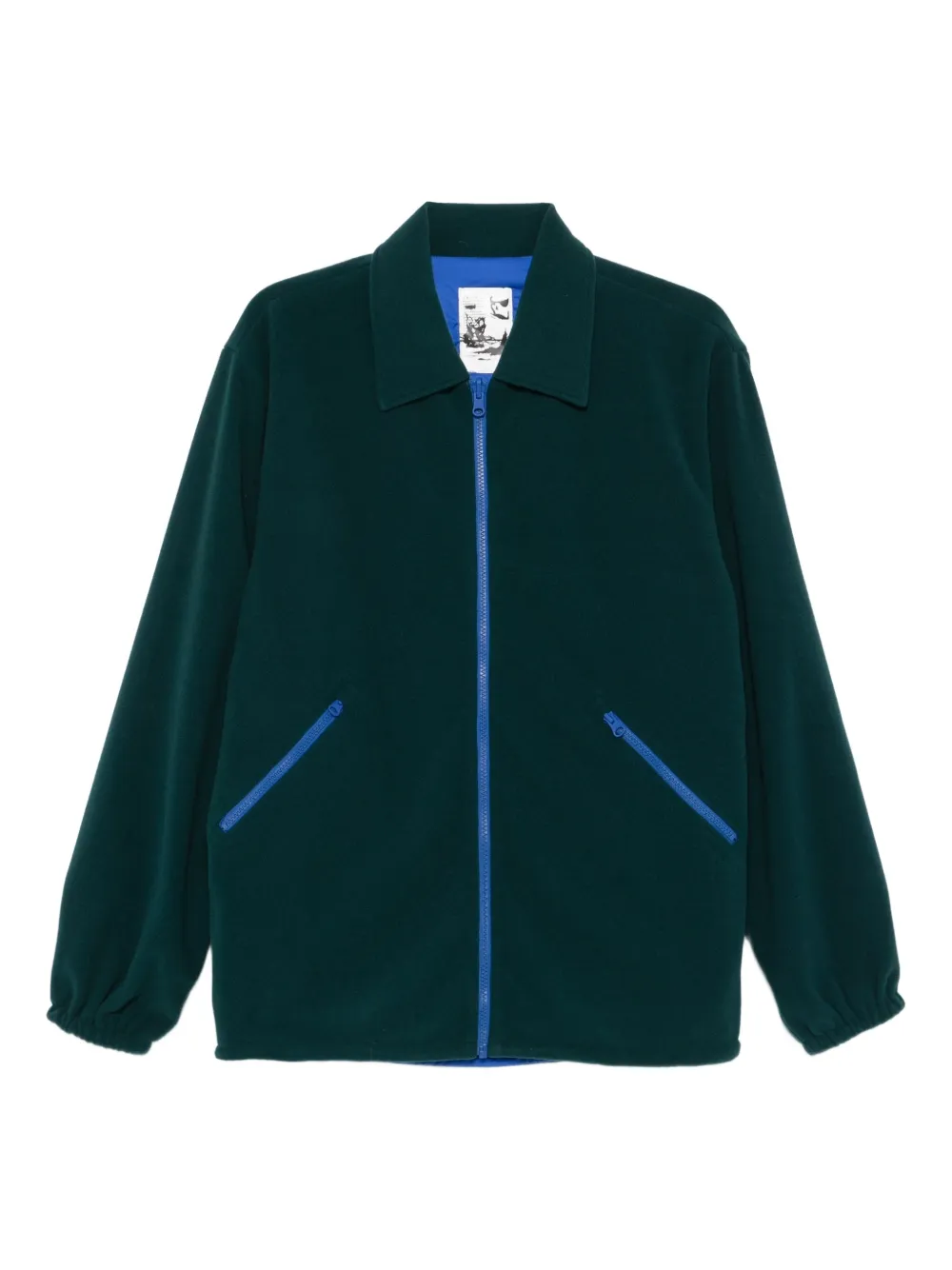 GR10K zip-fastening pocketed jacket | Green | Image 1