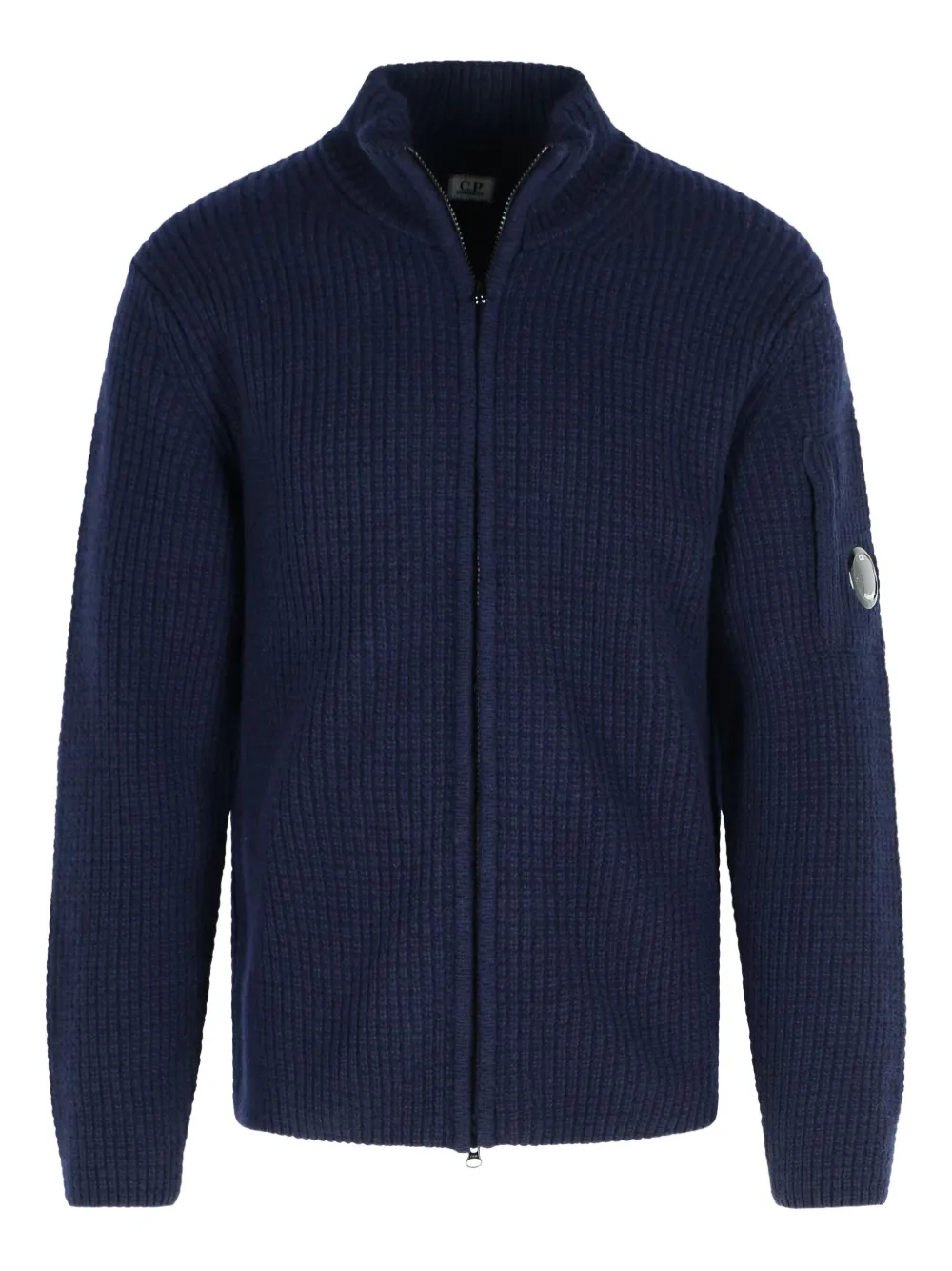 C.P. Company ribbed high-neck zip-front jacket - ブルー C.P. Company ribbed high-neck zip-front jacket - ブルー