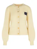 Marni logo-patch ribbed cardigan - Neutrals