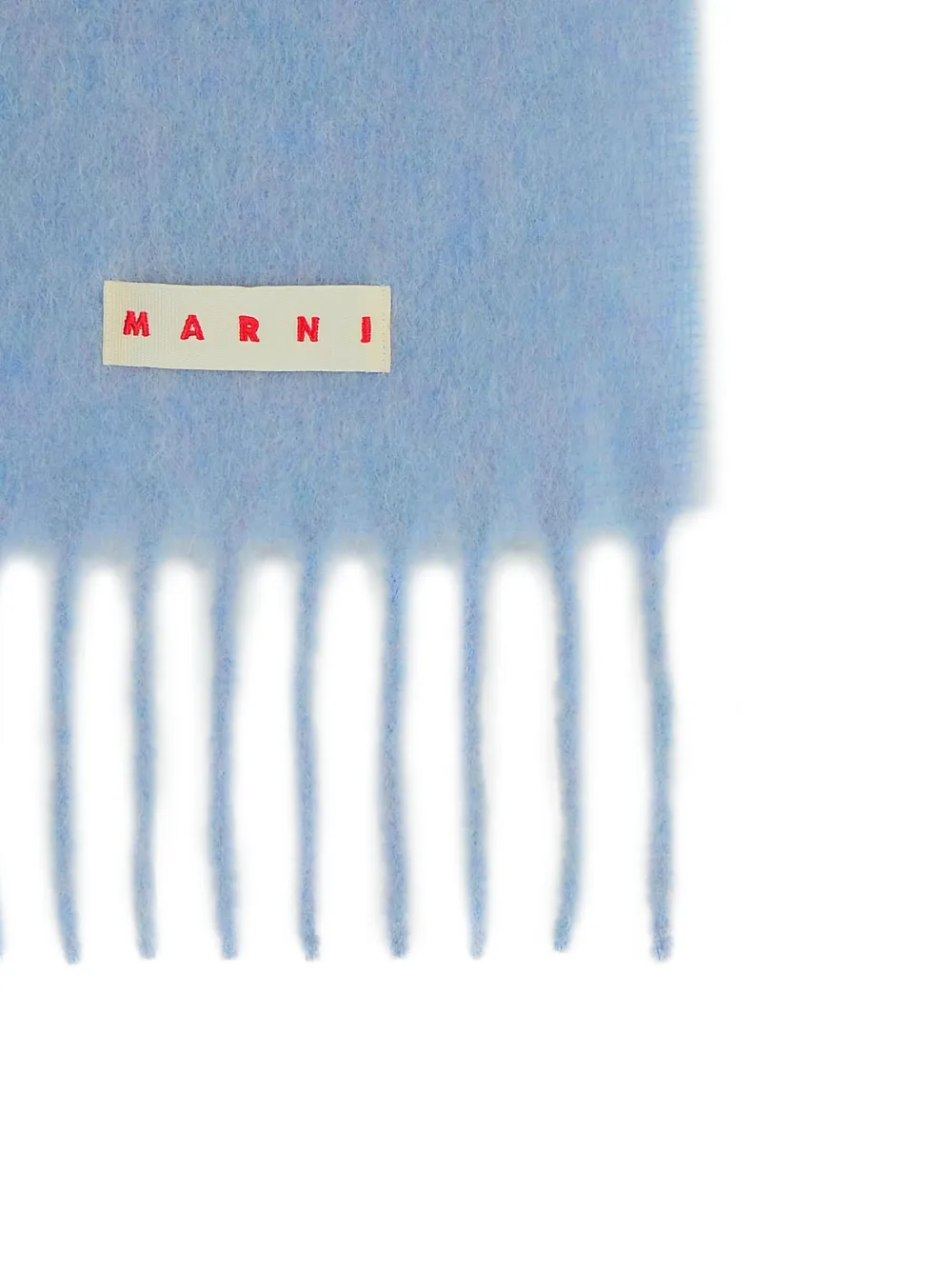 Marni Sjaal met franje en logopatch Blauw