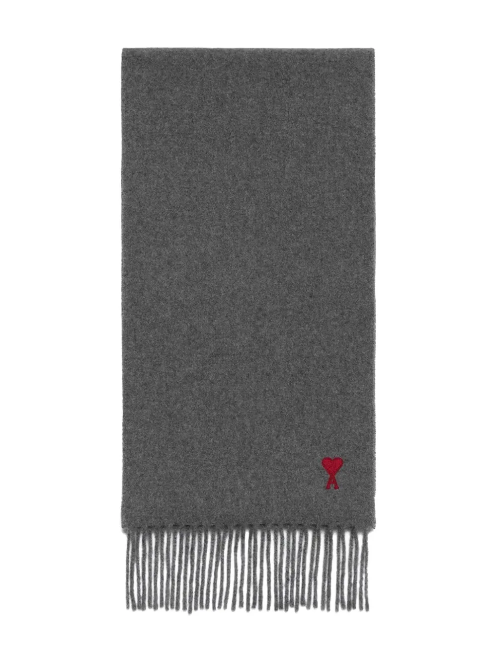 AMI Paris embroidered logo scarf | Grey | Image 1