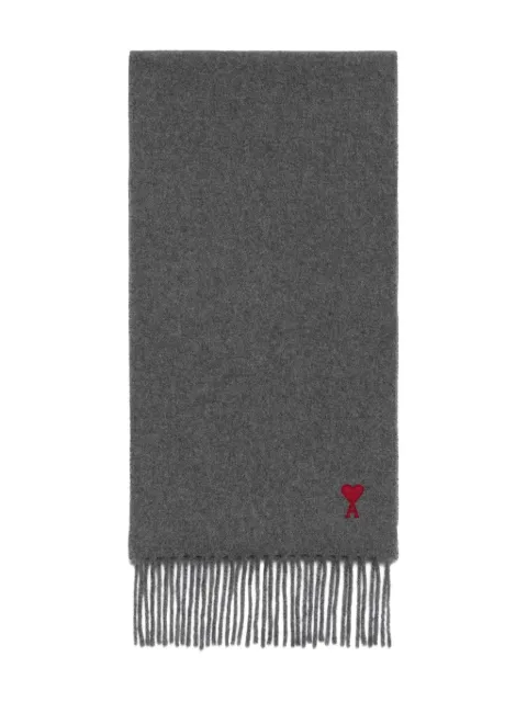 AMI Paris embroidered logo scarf