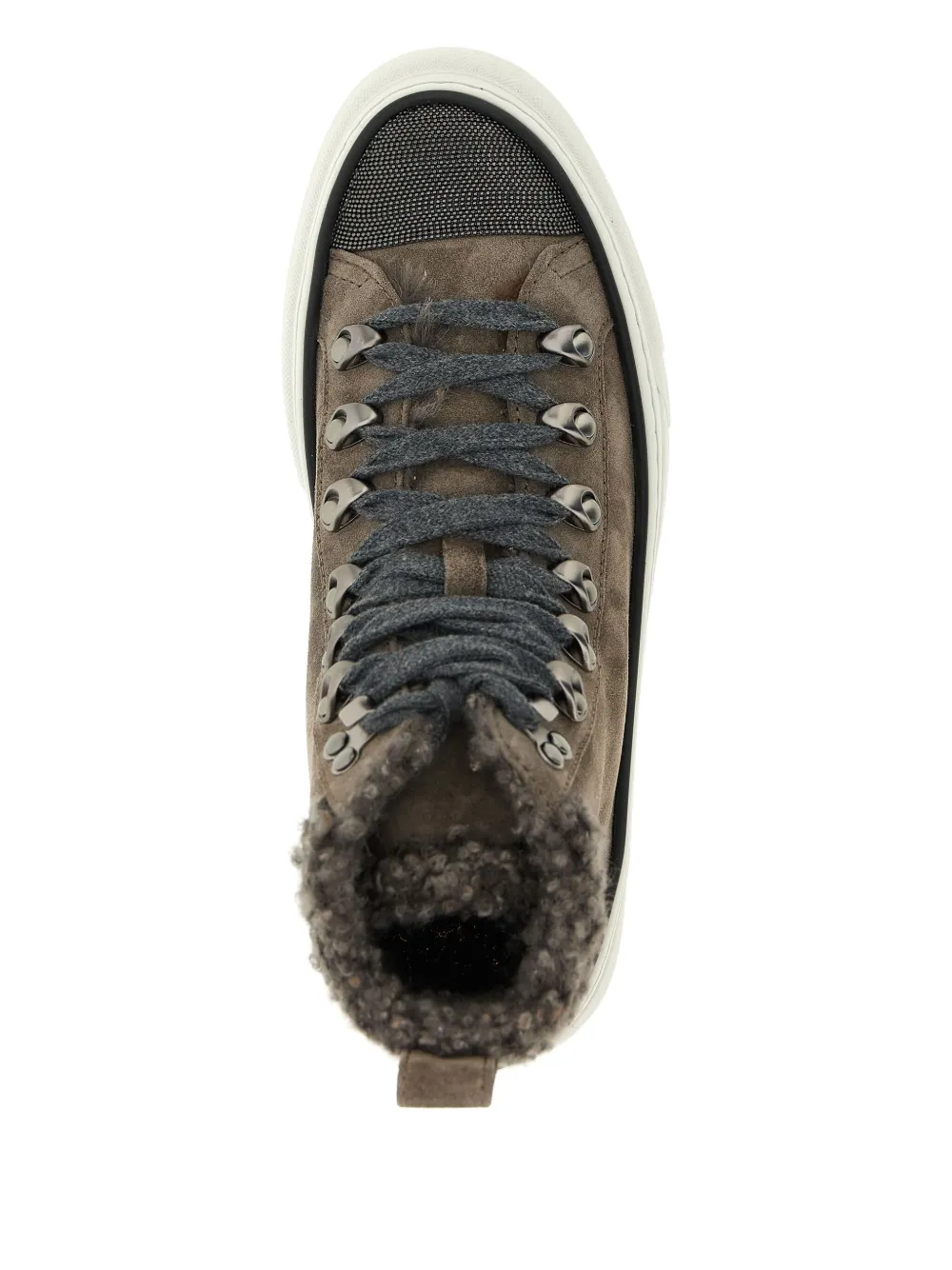 Brunello Cucinelli shearling-trim sneakers Grey