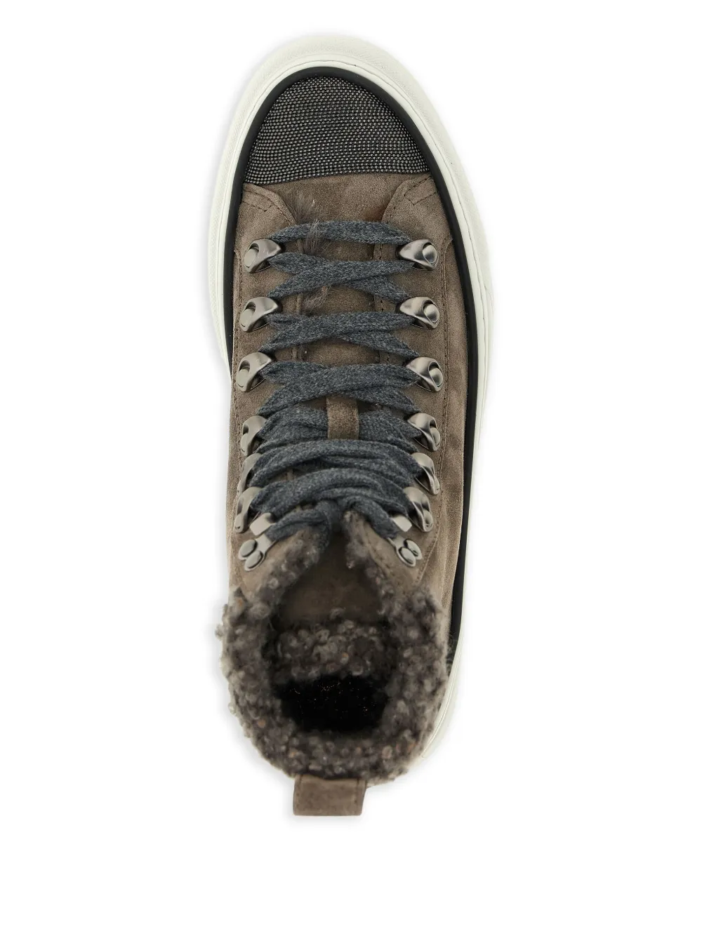 Brunello Cucinelli shearling-trim sneakers Grey