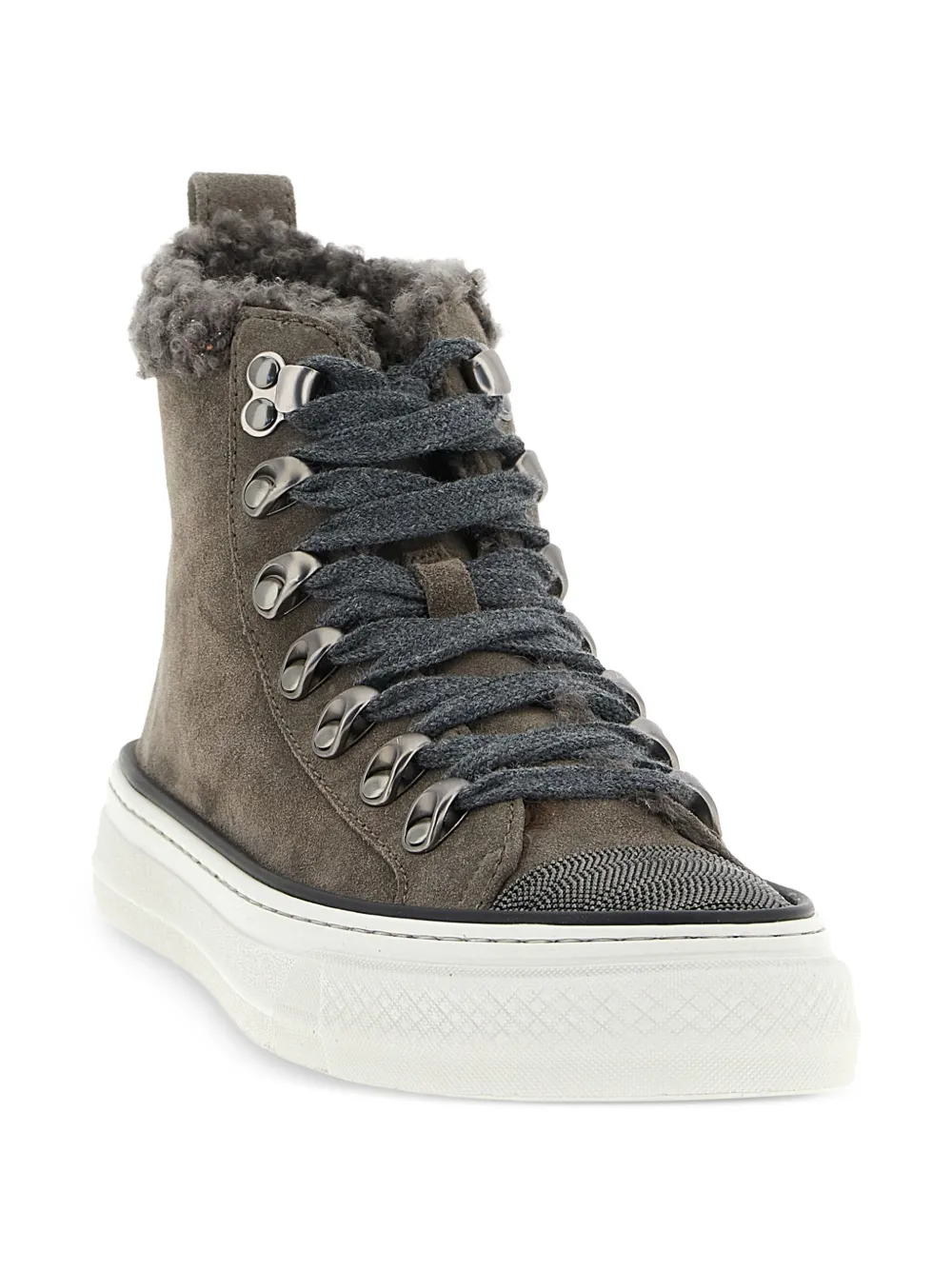 Brunello Cucinelli shearling-trim sneakers | High-Tops | Image 2