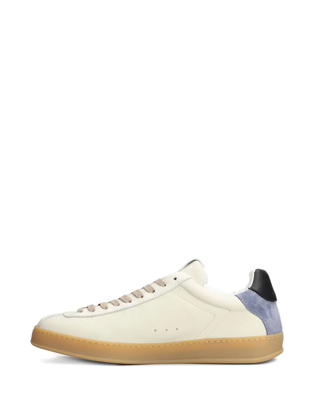 Stkn Suede-panel Leather Sneakers In White