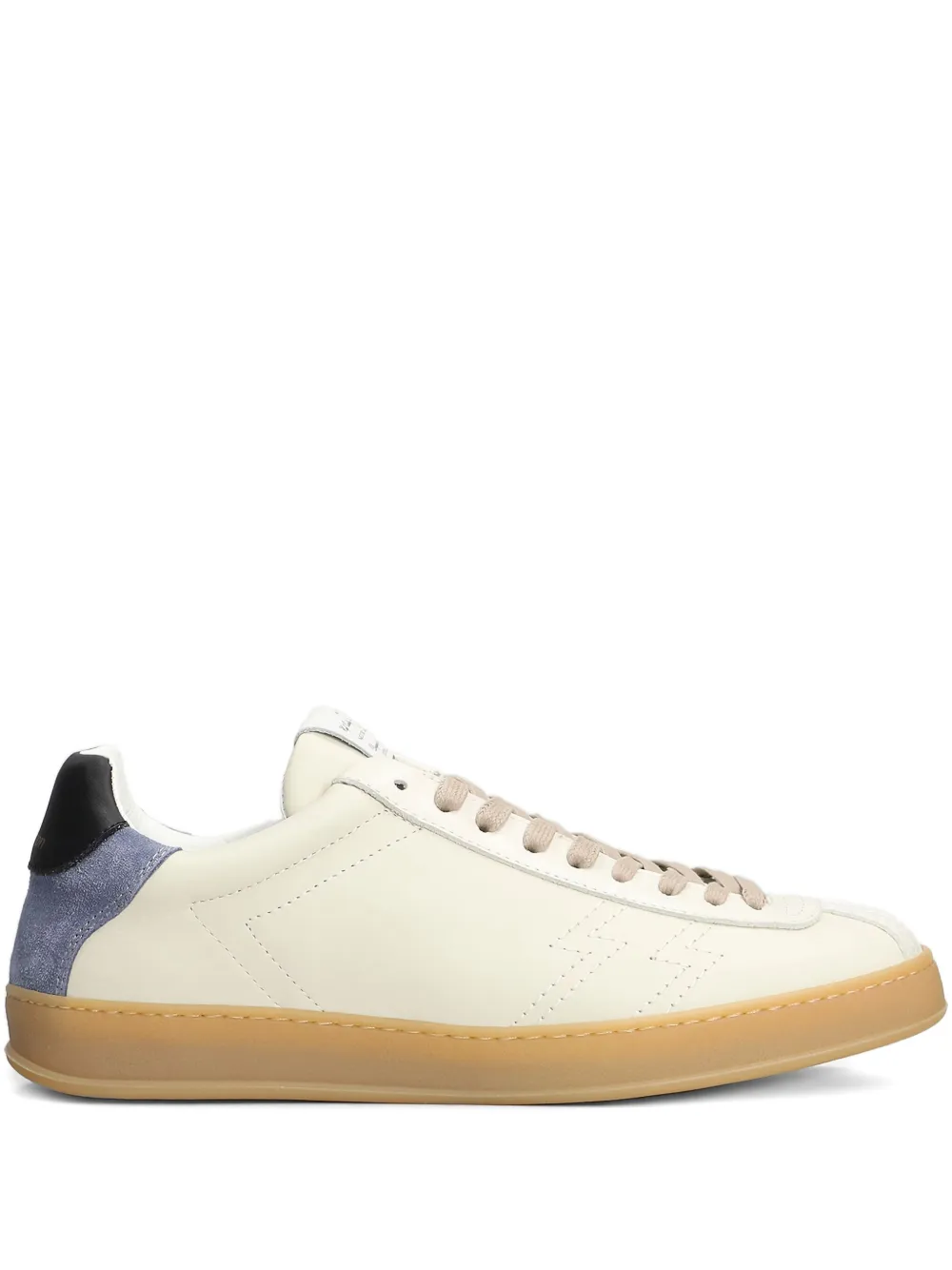 Stkn Suede-panel Leather Sneakers In White