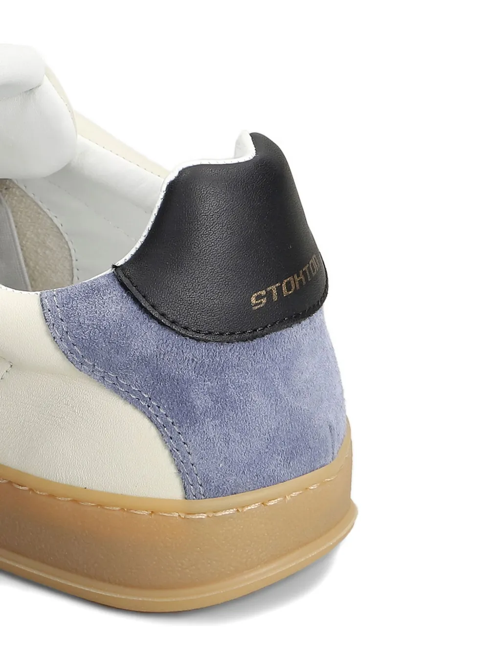 Stkn Suede-panel Leather Sneakers In White