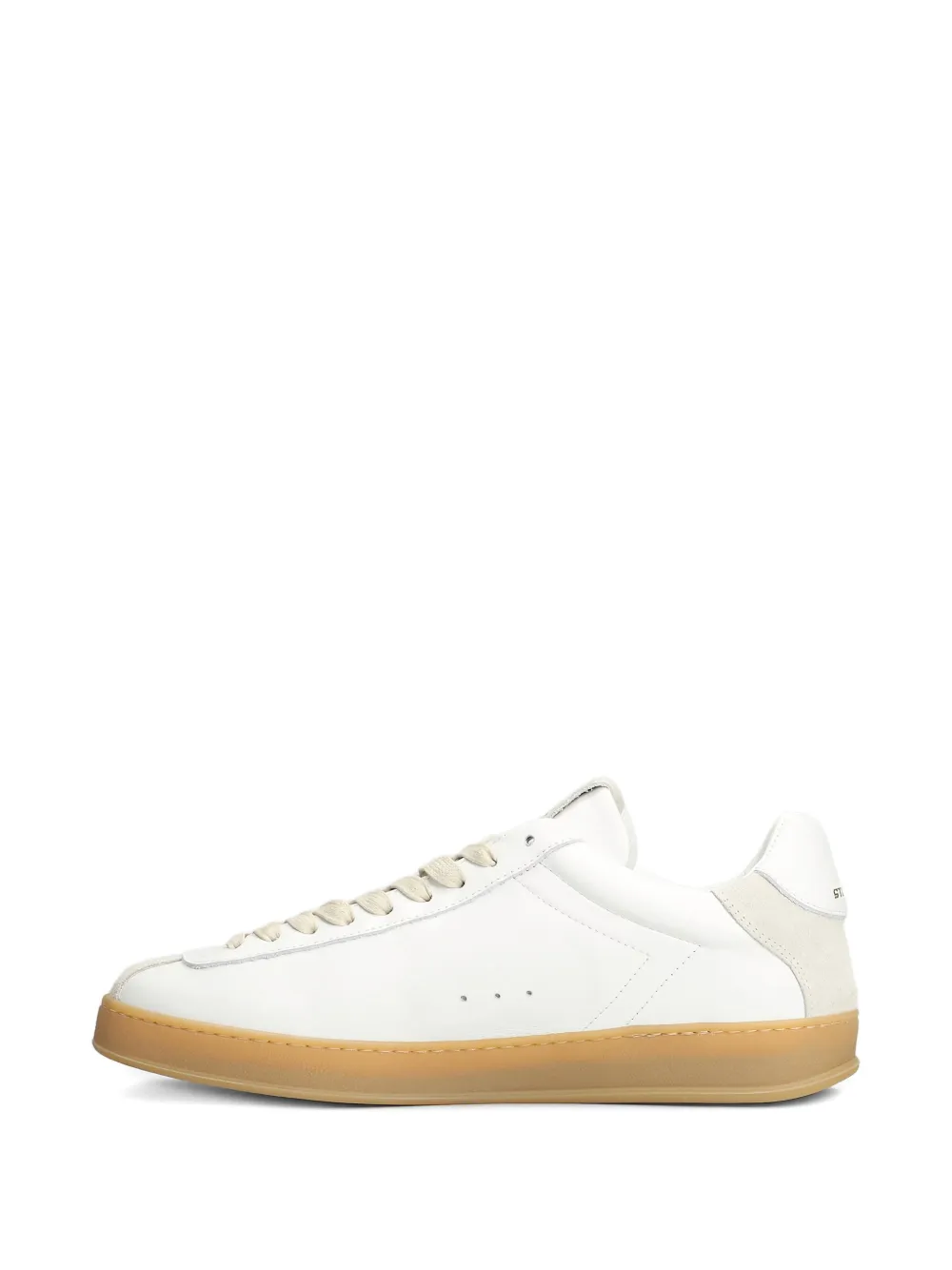 Stkn Leather Lace-up Low-top Sneakers In White