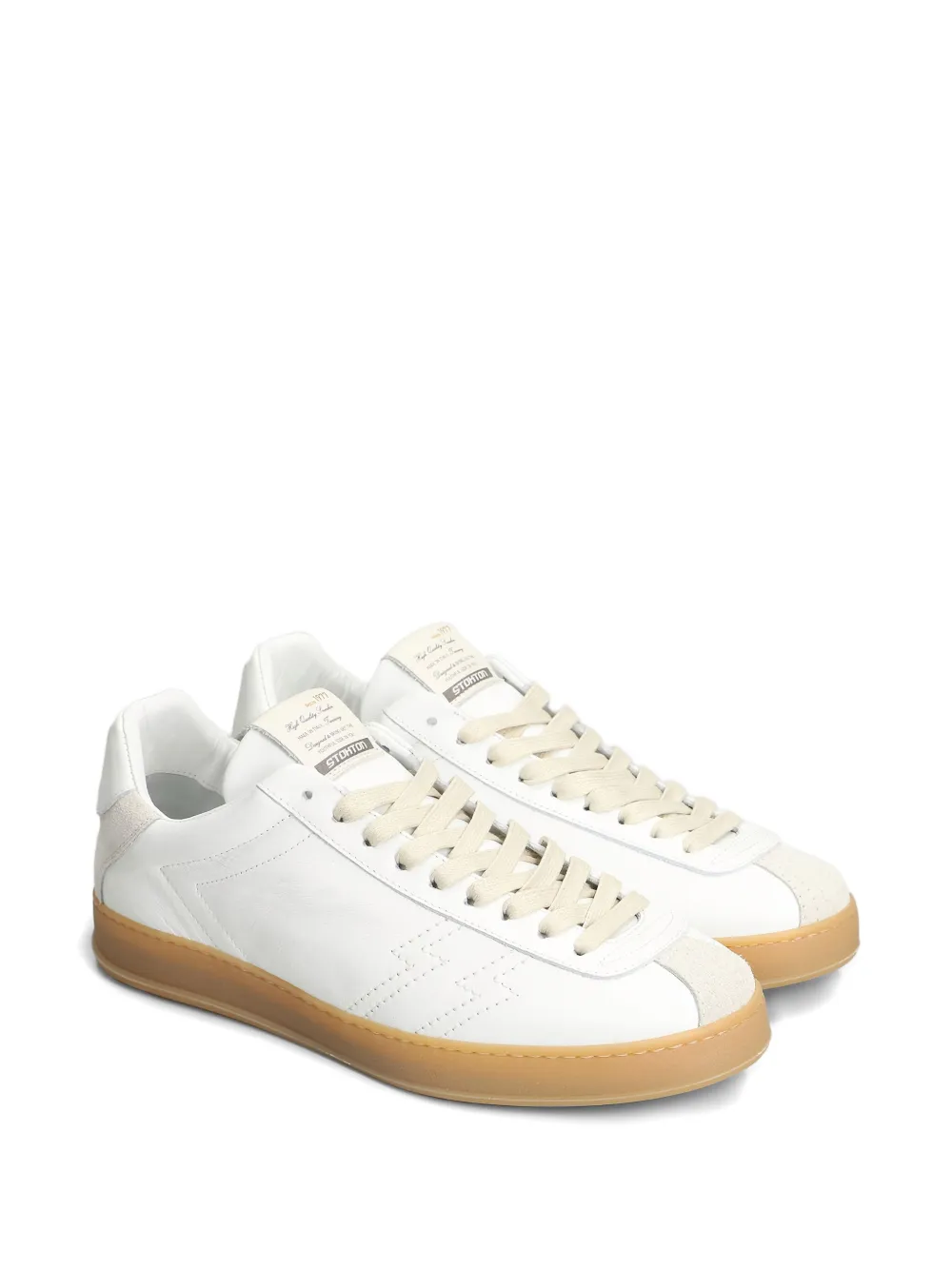 Stkn Leather Lace-up Low-top Sneakers In White