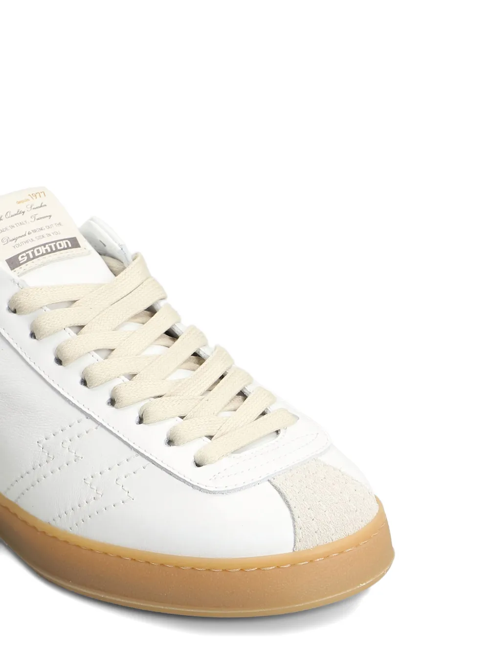 Stkn Leather Lace-up Low-top Sneakers In White