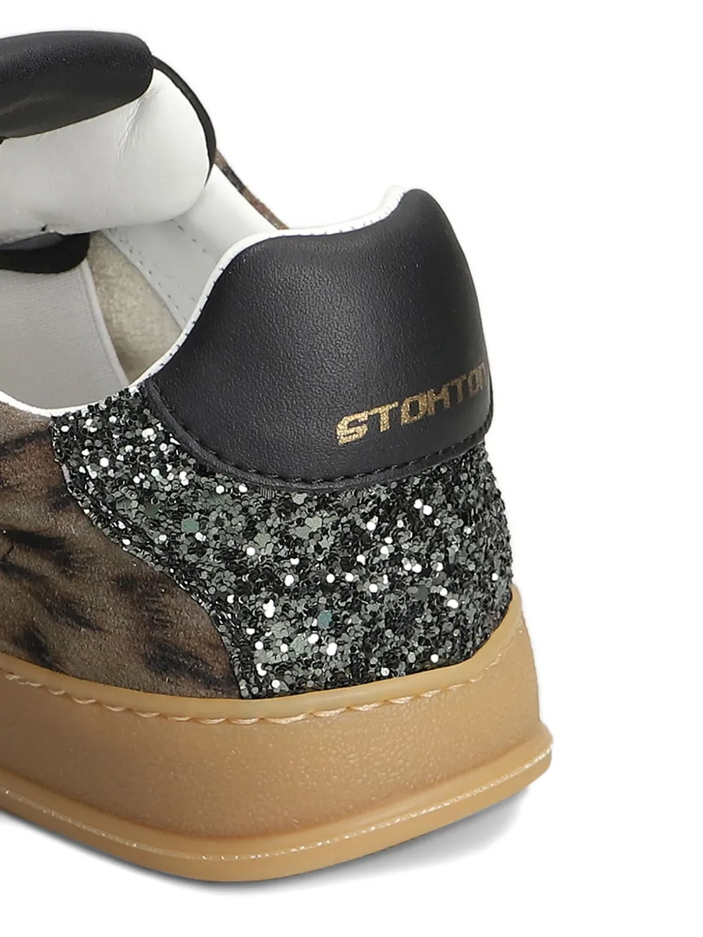 Stkn Leopard-print Glitter-embellished Sneakers In Brown