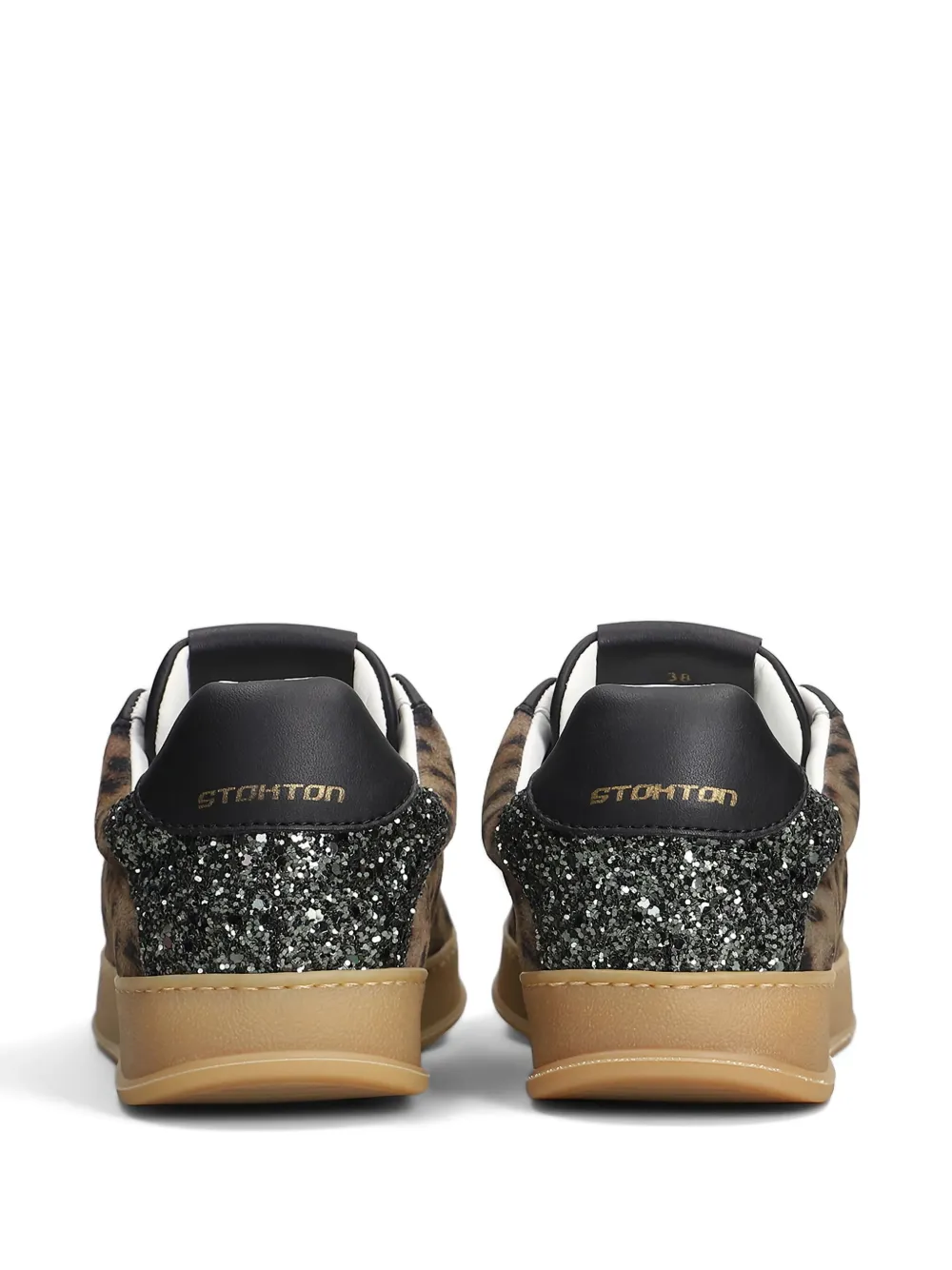 Stkn Leopard-print Glitter-embellished Sneakers In Brown