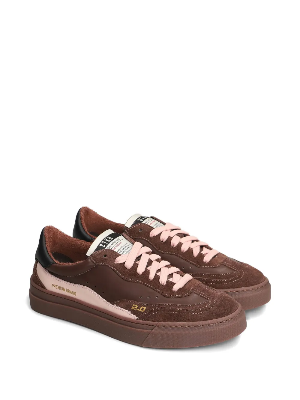 Stkn Sneakers met suède vlak - Bruin