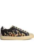 Gamin leopard-print glitter-embellished sneakers - Black
