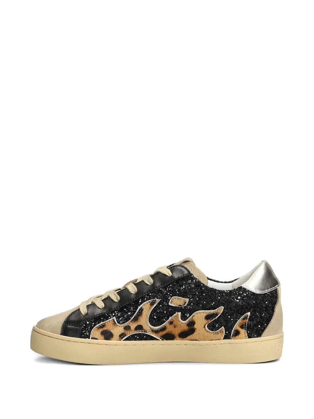 Gamin Leopard-print Glitter-embellished Sneakers In Black