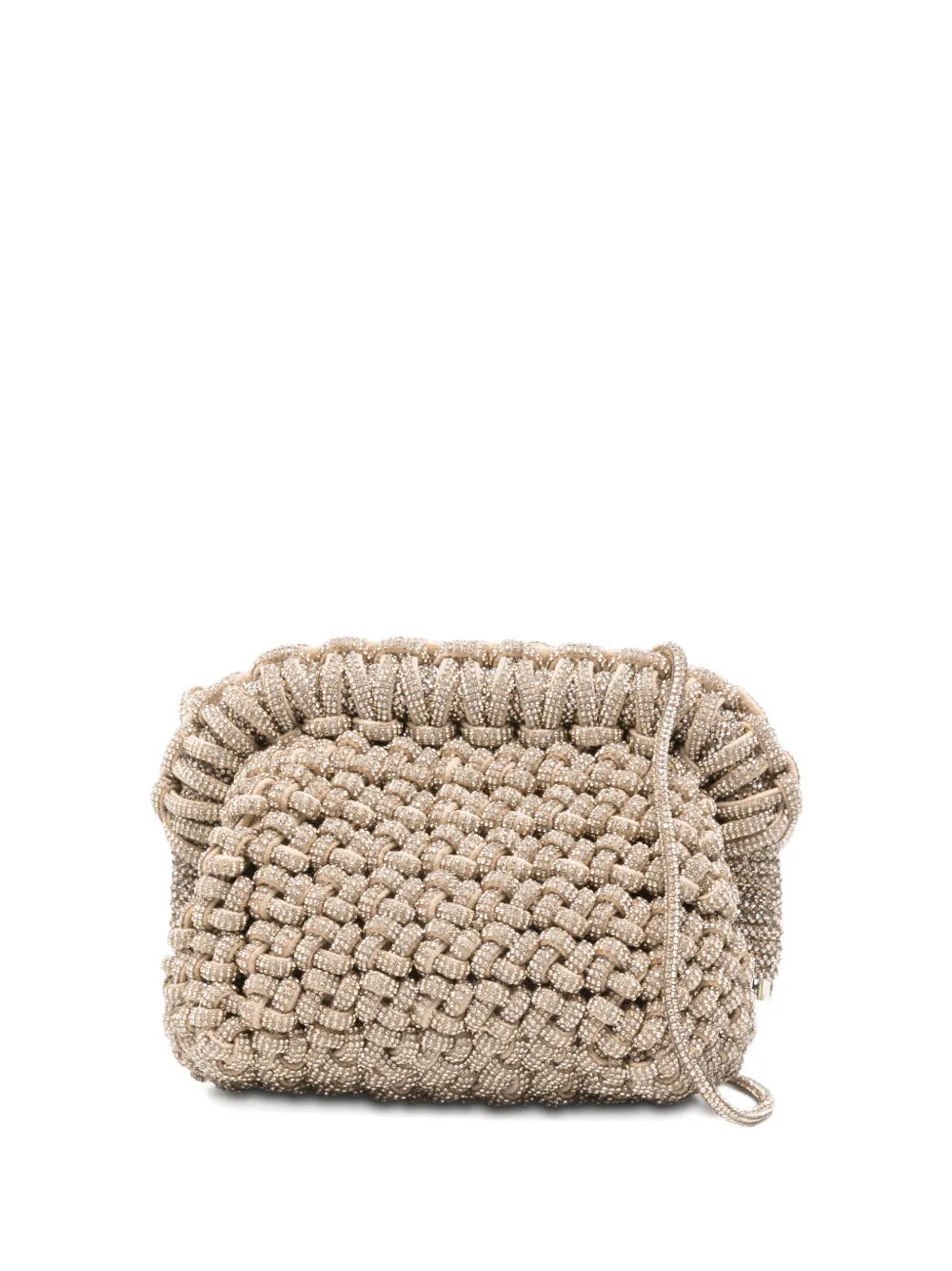 Hibourama mini Rock embellished-woven cutch bag - Oro