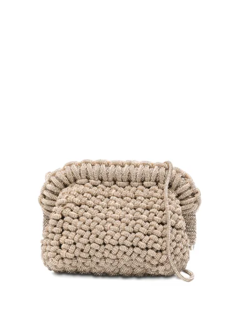 Hibourama mini Rock embellished-woven cutch bag